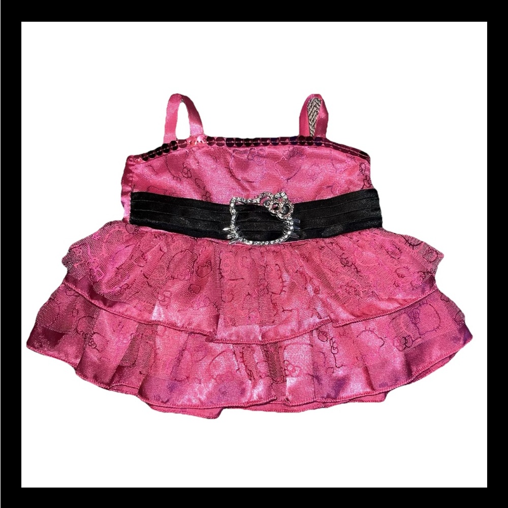 Build a Bear Hello Kitty Dress Pink Black Satin Lace Tulle 2013 Sanrio RARE VHTF